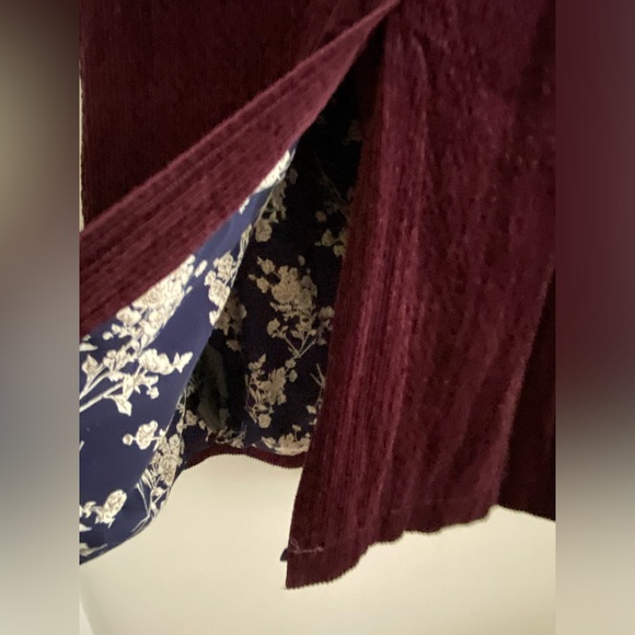 Anthropologie Corduroy Duster Jacket 10p petite size wine color - Picture 8 of 11
